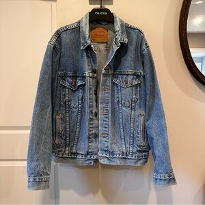 Vintage Levi's Blue Denim Jacket with Tan Label
